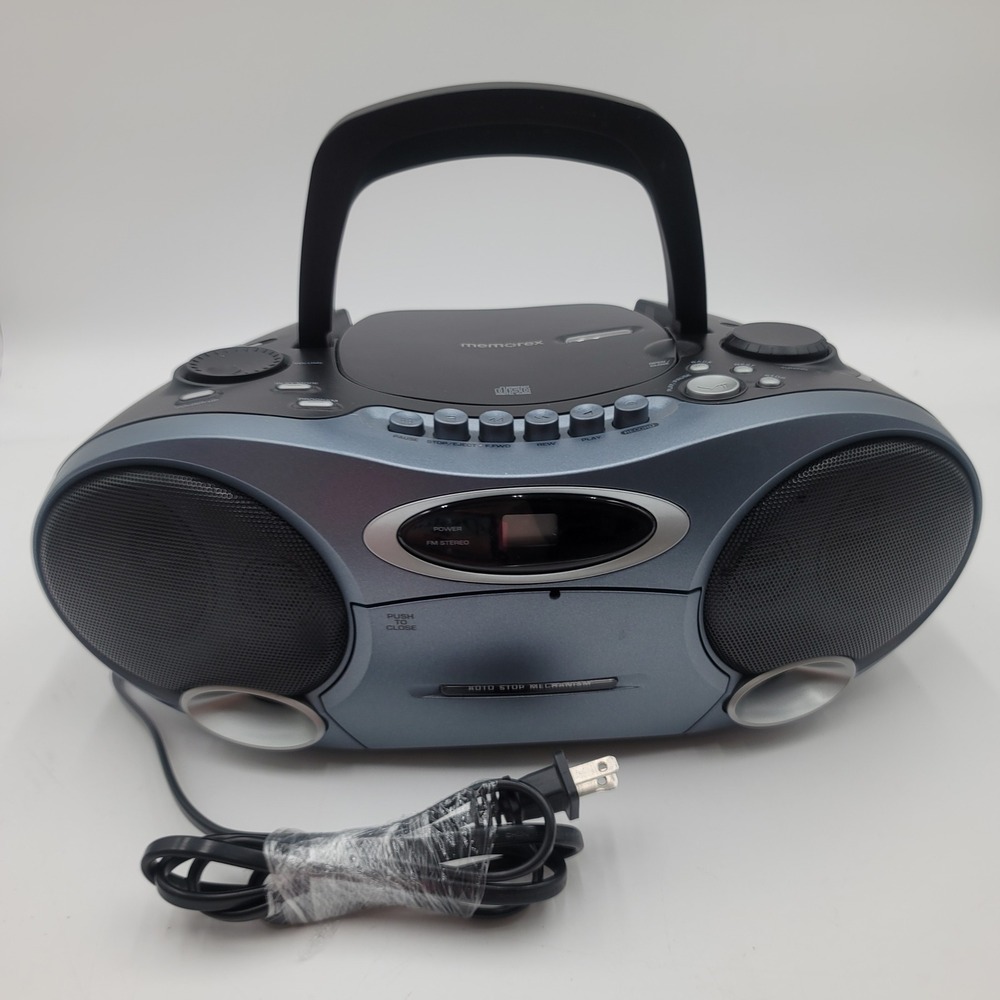 Memorex MP4907BK Portable CD Player Cassette Recorder Radio Boombox Blue